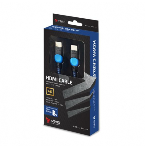 Kabel HDMI 2.0 gamingowy do Playstation, gold, 3D, 4Kx2K60p, 1,8m