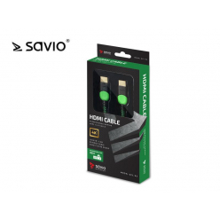 SAVIO GCL-03 SAVIO GCL-03 Kabel HDMI 2.0 gamingowy, do XBOX, gold, 3D, 4Kx2K60p, 1,8m