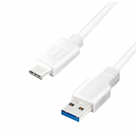 Kabel LOGILINK CU0173 LOGILINK - Kabel USB 3.2 Gen1x1, męski USB-A na męski USB-C, biały, 0,5 m