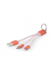 GEMBIRD CC-USB2-AM8PmB-01-MX Gembird Kabel USB do ładowania z brelokiem USB 2.0/USB-micro/8-pin(mix kolorów)