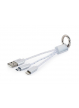 GEMBIRD CC-USB2-AM8PmB-01-MX Gembird Kabel USB do ładowania z brelokiem USB 2.0/USB-micro/8-pin(mix kolorów)