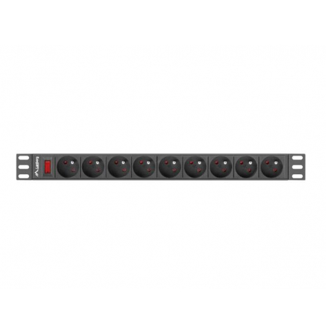 Listwa zasilająca Lanberg Rack PDU 1U 16A, 9x uni-schuko, 3m, czarna