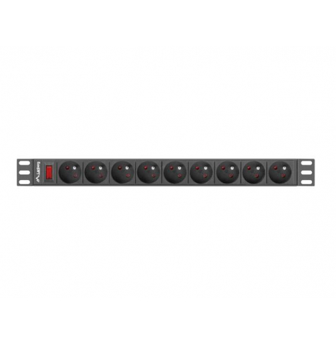 Listwa zasilająca Lanberg Rack PDU 1U 16A, 9x uni-schuko, 3m, czarna