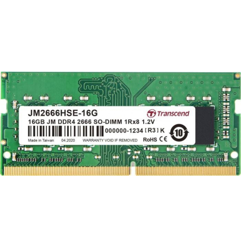 Pamięć SODIMM Transcend 16GB JM DDR4 2666Mhz SODIMM 1Rx8 2Gx8 CL19 1.2V