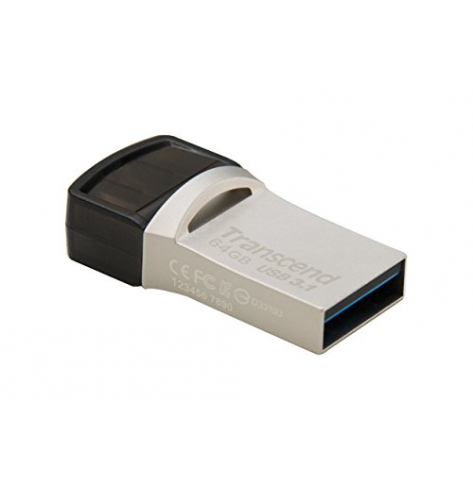 Pamięć USB  Transcend 64GB JetFlash 890 Silver Plating USB 3.1 Type C