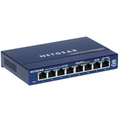 Switch sieciowy niezarządzalny Netgear ProSafe GS108GE 8-Portów 1000BaseT (RJ45)