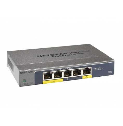 Switch Netgear ProSafe Plus 5-Port Gigabit  2x PoE 1x PoE PD (GS105PE)