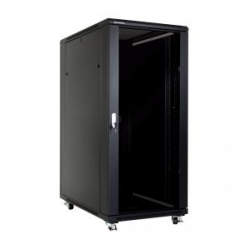 Szafa serwerowa Linkbasic 19'' 32U 600x1000mm czarna  drzwi przednie szklane 