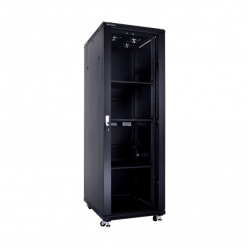 Szafa serwerowa Linkbasic 19'' 37U 600x800mm czarna  drzwi przednie szklane 