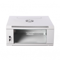 Szafa serwerowa Netrack 19" 6U 600x450mm – popiel drzwi szklane otwierane boki