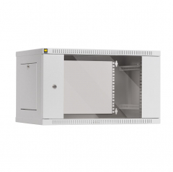 Szafa serwerowa Netrack 19" 6U 600x600mm – popiel drzwi szklane otwierane boki