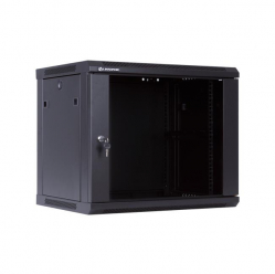Szafa serwerowa Netrack 19" 9U 600x450mm – popiel drzwi szklane otwierane boki