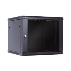 Szafa serwerowa Netrack 19" 9U 600x600mm – czarna drzwi szklane otwierane boki