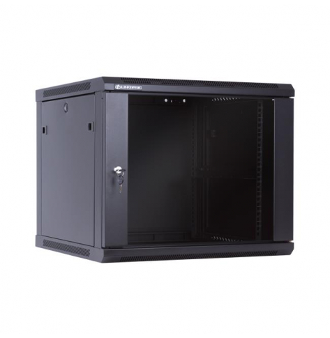 Szafa serwerowa Netrack 19" 9U 600x600mm – czarna drzwi szklane otwierane boki