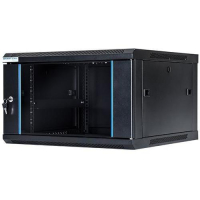 Szafa serwerowa START.LAN 19'' 9U 600x450mm czarna  drzwi przednie szklane 
