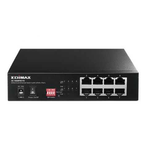 Switch Edimax ES-1008PHE V2 4 porty 10/100 (PoE+) 4 porty 10/100