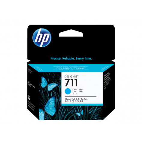 Tusz HP 711 29ml Cyan 3-pak