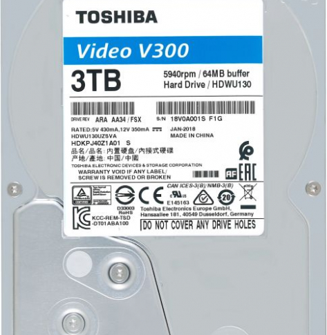 Dysk  Toshiba V300 3.5'' 2TB SATA/600 5700RPM 64MB BULK