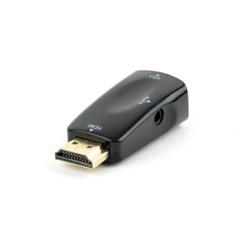 Gembird Konwerter sygnału HDMI do VGA z gniazdem mini Jack, czarny