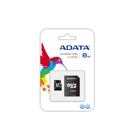 Karta pamięci ADATA Micro SDHC 8 GB  Class 4 + Adapter