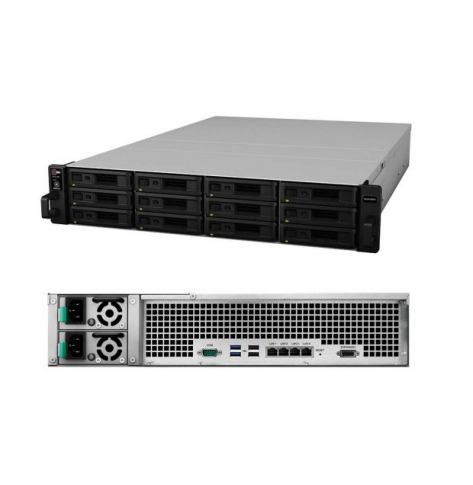 Dysk sieciowy Synology RS2418+, 12-Bay SATA, Intel 4C 2,1GHz, 4GB, 4xGbE LAN, 2xUSB 3.0