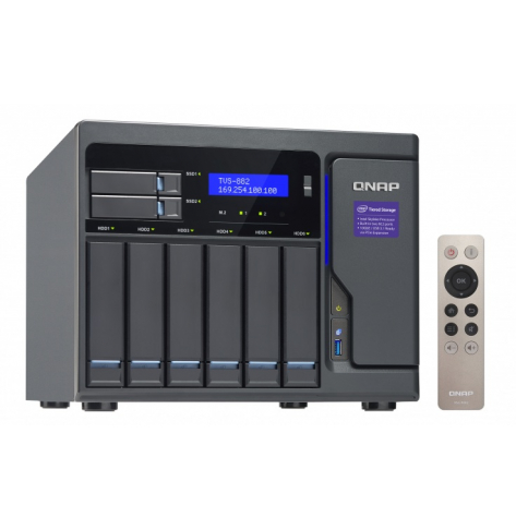 Dysk sieciowy Qnap 8-Bay NAS, 8GB DDR4, Intel i5 3,4GHz, 2x2,5", 2xM.2, 4xGbE LAN, 10GbE Ready