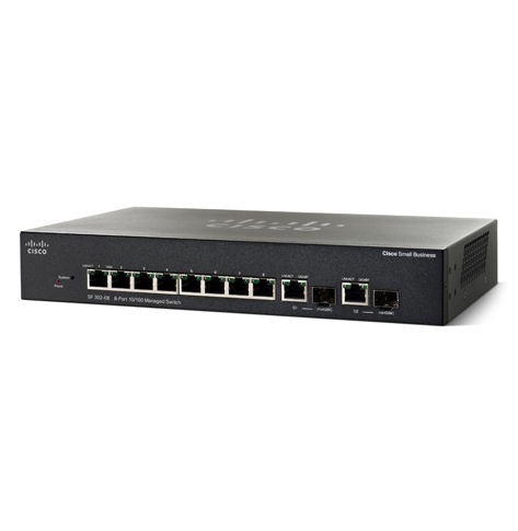 Switch Cisco SF352-08P 8-portów 10/100 (PoE+) 2 zestawy Gigabit SFP