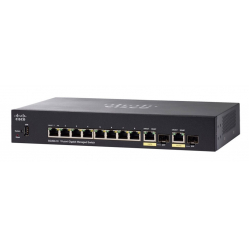 Switch zarządzalny Cisco SG350-10SFP 8 portów Gigabit SFP 2 porty combo Gigabit Ethernet/Gigabit SFP