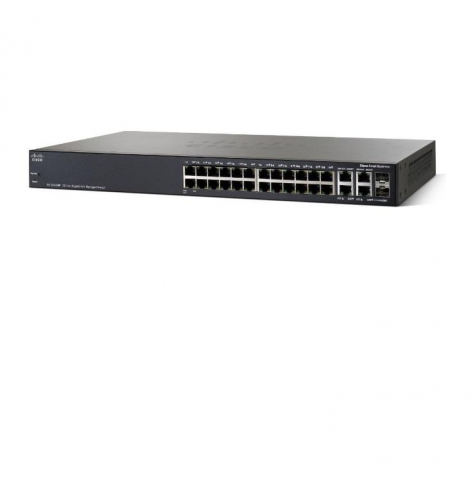 Switch Cisco SF350-24P 24-porty 10/100 (PoE+) 2 porty combo Gigabit Ethernet/Gigabit SFP 2 porty Gigabit SFP