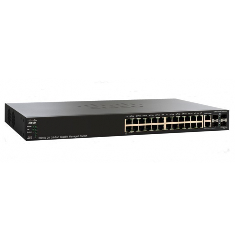 Switch zarządzalny Cisco SG350-28 24 porty 10/100/1000 2 porty Gigabit SFP 2 zestawy Gigabit SFP