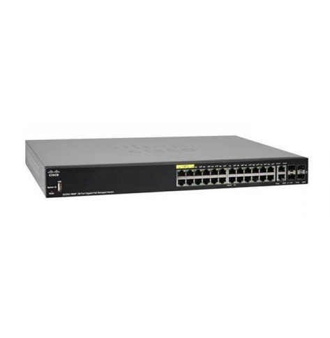 Switch zarządzalny Cisco SG350-28MP 24 porty 10/100/1000 (PoE+) 2 porty Gigabit SFP 2 zestawy Gigabit SFP