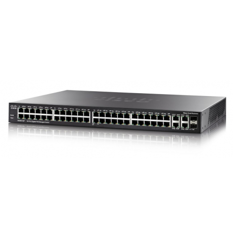 Switch zarządzalny Cisco SG350-52P 48 portów 10/100/1000 (PoE+) 2 zestawy Gigabit SFP 2 porty Gigabit SFP