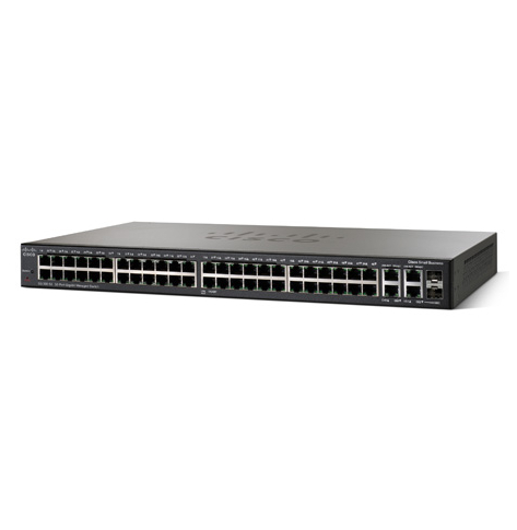 Switch zarządzalny Cisco SG350-52MP 48 portów 10/100/1000 (PoE+) 2 porty combo Gigabit Ethernet/Gigabit SFP 2 porty Gigabit SFP