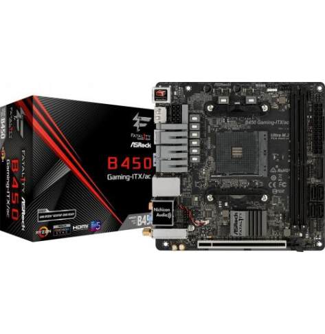 Płyta główna ASRock B450 GAMING-ITX AC AM4 4xSATA3 DDR4 3200 USB 3.1+3.1(Type A+C)