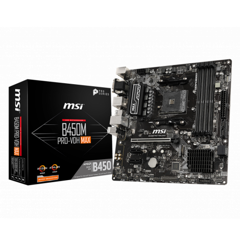 Płyta główna MSI B450M PRO-VDH MAX AM4 DDR4 1 x M.2 slot 4 x SATA 6Gb s VGA HDMI DVI-D