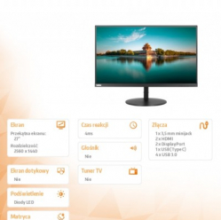 Monitor Lenovo ThinkVision P27h-20 27 FHD IPS