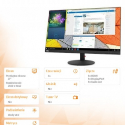 Monitor Lenovo ThinkVision S27q-10 27 QHD LED LCD 