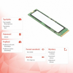 Dysk SSD Lenovo ThinkPad 256GB PCIe NVMe OPAL2 M.2 2280 4XB0W79580 