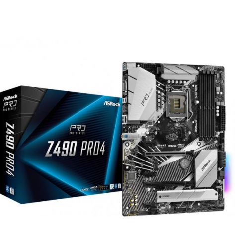 Płyta główna ASRock Z490 Pro4 Socket 1200 ATX MB DDR4 4400MHz+ 2 PCIe 3.0x16 7.1 CH HD Audio