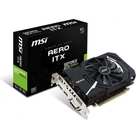 Karta graficzna MSI GeForce GTX 1050 Ti AERO ITX 4GB OCV1 4gb DisplayPort HDMI DL-DVI-D