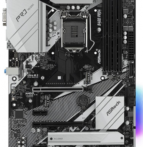 Płyta główna ASRock B460 PRO4 ATX MB Socket 1200 10th Gen Intel DDR4 2933MHz 1x PCIe 3.0 x16 1 HDMI D-Sub 7.1 CH HD 6 SATA3 8 USB 3.2 Gen1