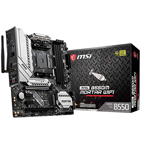 Płyta główna MSI MAG B550M MORTAR AMD Socket AM4 4xDDR4 up to 128GB 1xPCIe 3.0  4.0 x16 AMD CrossFire 6x SATA 6Gb s 2xM.2 slots