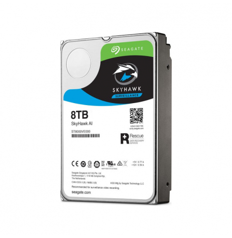 Dysk SEAGATE Surveillance AI Skyhawk 8TB 7200rpm SATA serial ATA 6Gb/s 256MB cache 8.9cm 3.5inch 24x7 BLK