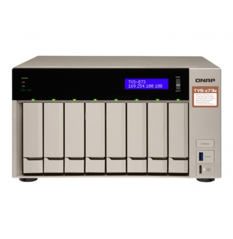 Dysk sieciowy Qnap 8-Bay NAS, 4GB DDR4 RAM, AMD RX421BD 3.4GHz, 2xM.2, 4xGbE LAN, 10GbE Ready