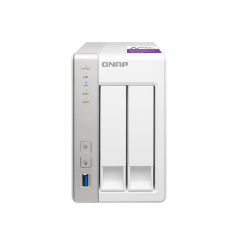 Dysk sieciowy Qnap 2-Bay TurboNAS, SATA 6G, 1,7GHz 2-Core, 1GB RAM, 2x GbE LAN, 3xUSB 3.0