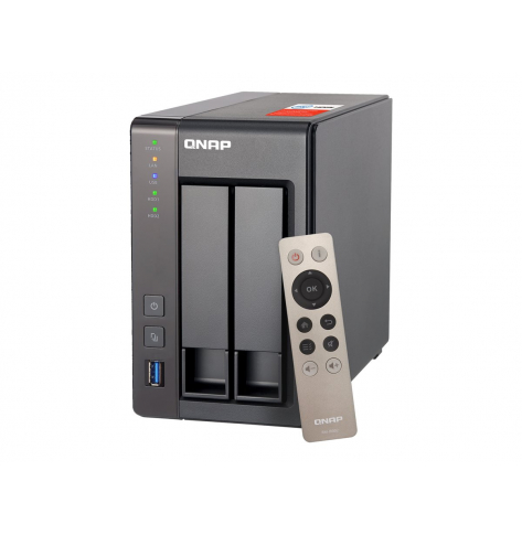 Dysk sieciowy Qnap 2-bay TurboNAS, SATA 6G,2.4GHz Quad Core, 8G RAM, 2xGbE LAN, USB 3.0, HDMI