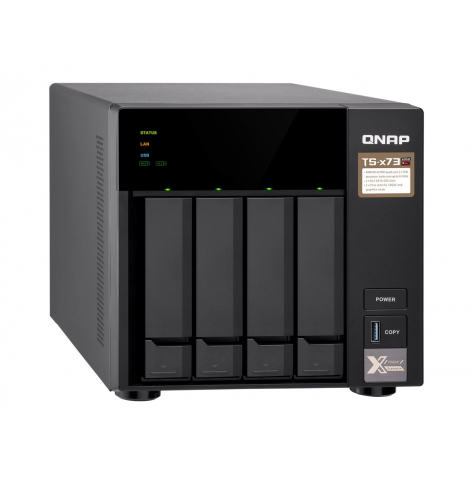 Dysk sieciowy Qnap 4-Bay TurboNAS, SATA 6G, 4C AMD 2.1G, 4G RAM, 4x1Gb, 2xPCIe, 2xM.2, 4xUSB 3