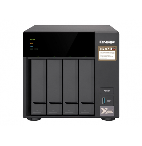 Dysk sieciowy Qnap 4-Bay TurboNAS, SATA 6G, 4C AMD 2.1G, 8G RAM, 4x1Gb, 2xPCIe, 2xM.2, 4xUSB 3