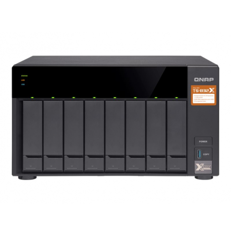 Dysk sieciowy Qnap 8-Bay TurboNAS, SATA 6G, 4-Core 1,7GHz, 2G RAM, 2x1Gb, 2x10Gb, USB 3.0