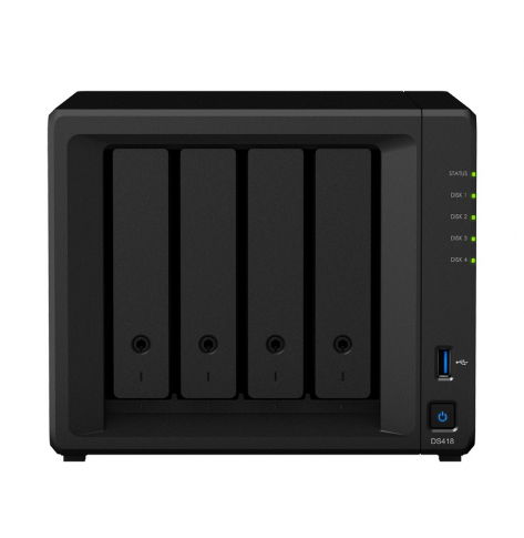Dysk sieciowy Synology DS418, 4-Bay SATA, Realtek 4C 1,4 GHz, 2GB, 2xGbE LAN, 2xUSB 3.0